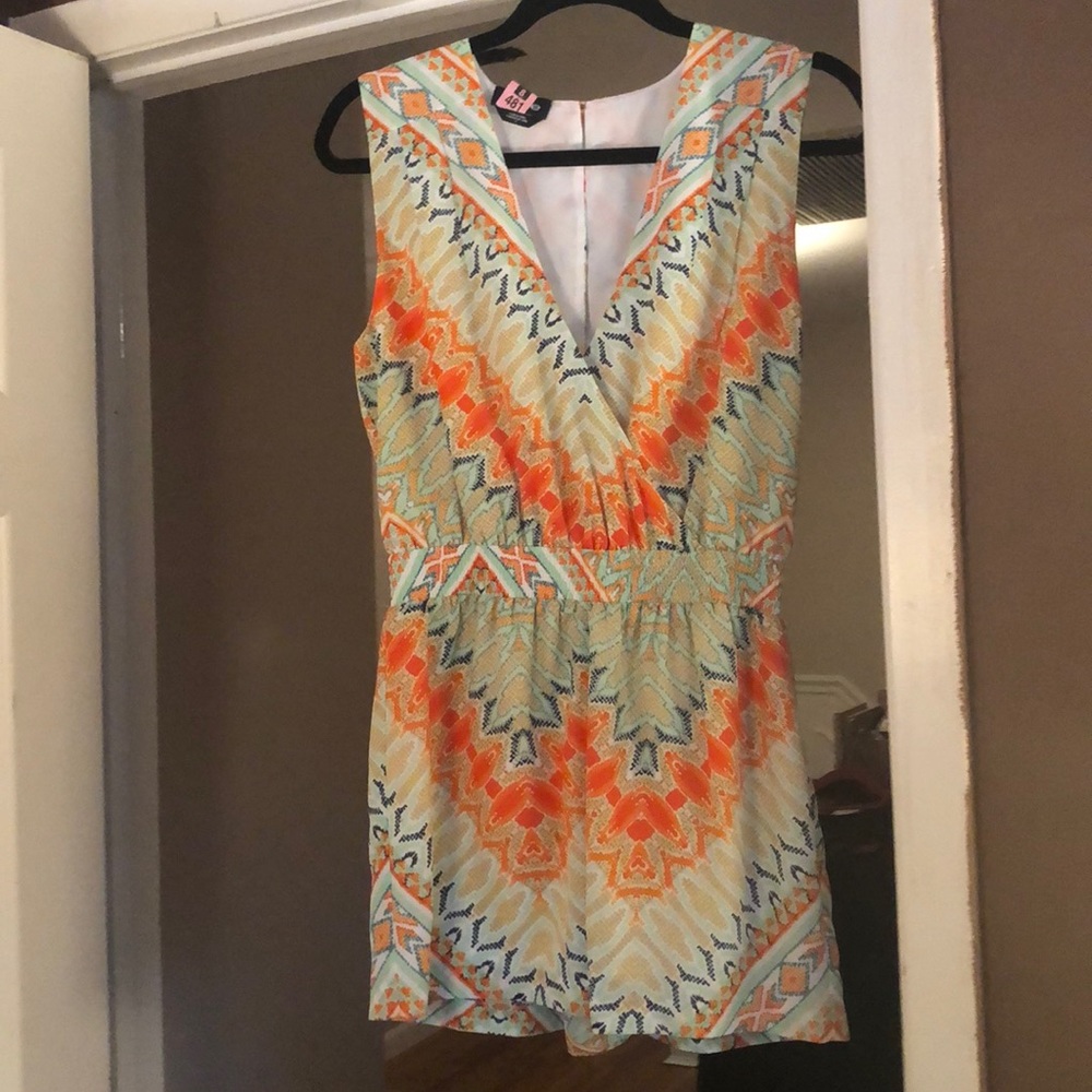 Multicolor Print Romper